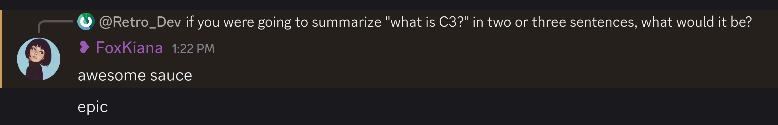 FoxKiana: 'awesome sauce' and 'epic'
