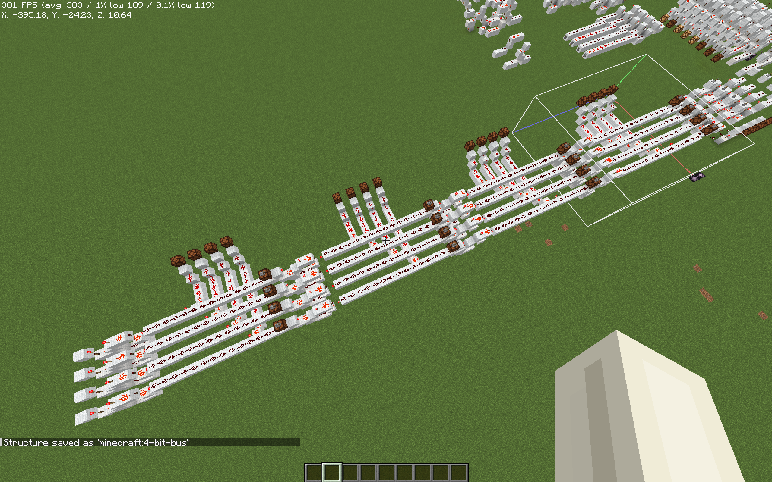 t-flip-flop type of circuit using slime blocks, dust, and torches